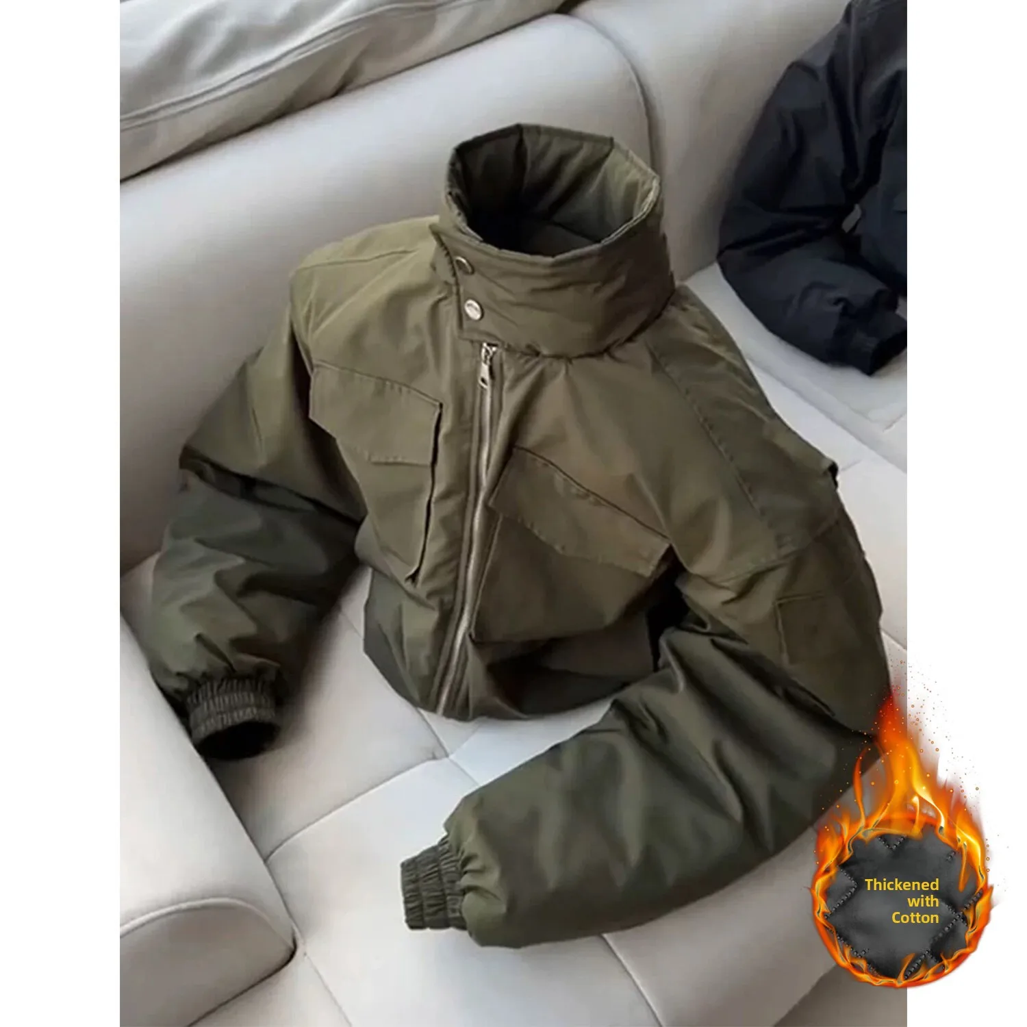 American Retro Military een Flight Cotton Jaet Men's Thiened Stand Collar Cotton Clothes Winter Warm Zipper Decorated
American Retro Military een Flight Cotton Jaet Men's Thiened Stand Collar Cotton Clothes Winter Warm Zipper Decorated