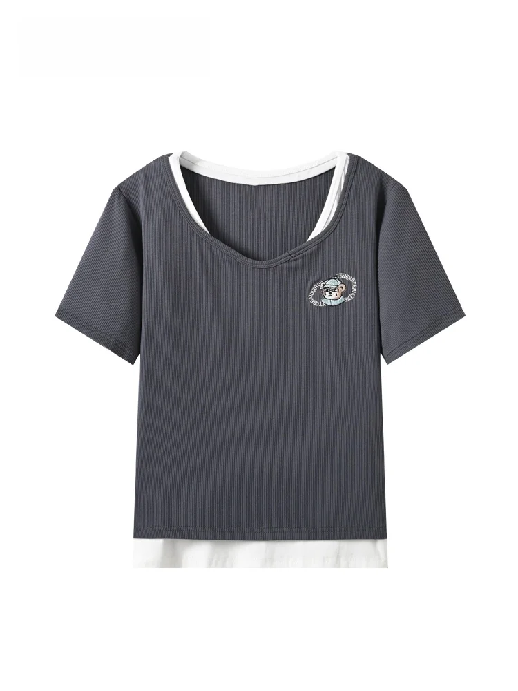 Fashionable Short Sleeve T-Shirt Women's plus Size Casual Summer Top Trendy Car Club Big Shoulder Regular Length round Neck
Fashionable Short Sleeve T-Shirt Women's plus Size Casual Summer Top Trendy Car Club Big Shoulder Regular Length round Neck
