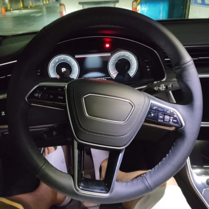 Custom Auto Interior Hand-stitched Black Car Steering Wheel Cover Microfiber Leather For Audi A6 (C8) Avant Allroad 2018-2019 A7
Custom Auto Interior Hand-stitched Black Car Steering Wheel Cover Microfiber Leather For Audi A6 (C8) Avant Allroad 2018-2019 A7
