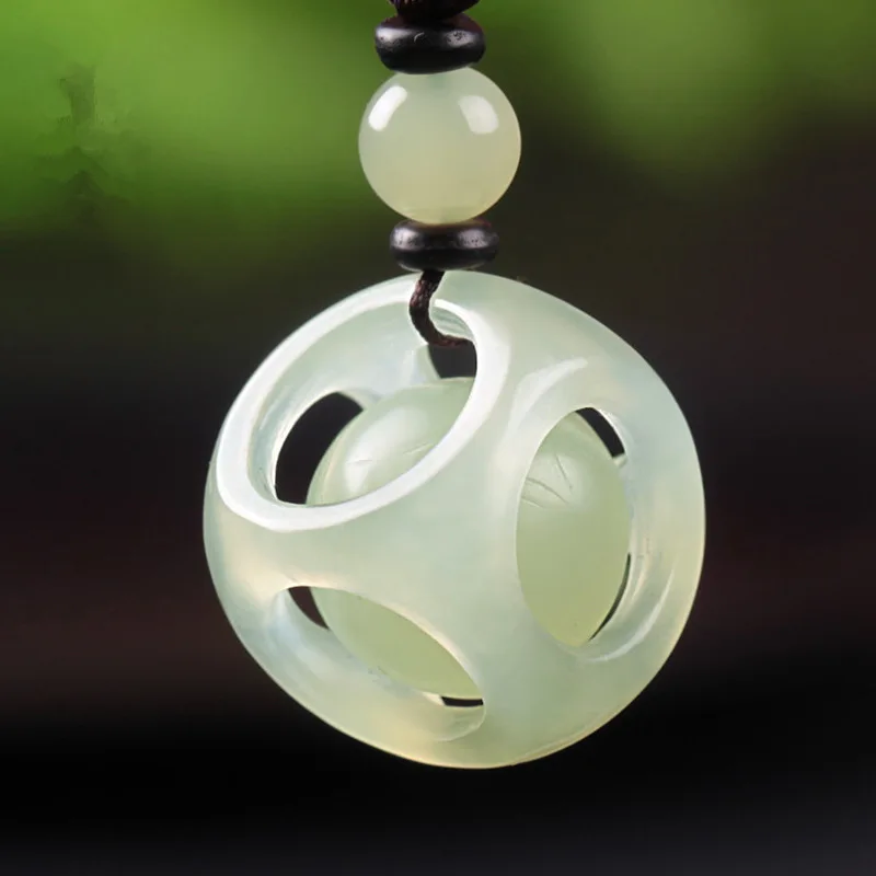Hetian Seed Fortune Bead Pendant Green and White Jade Stone Unisex Hollow Sieve Dice
Hetian Seed Fortune Bead Pendant Green and White Jade Stone Unisex Hollow Sieve Dice