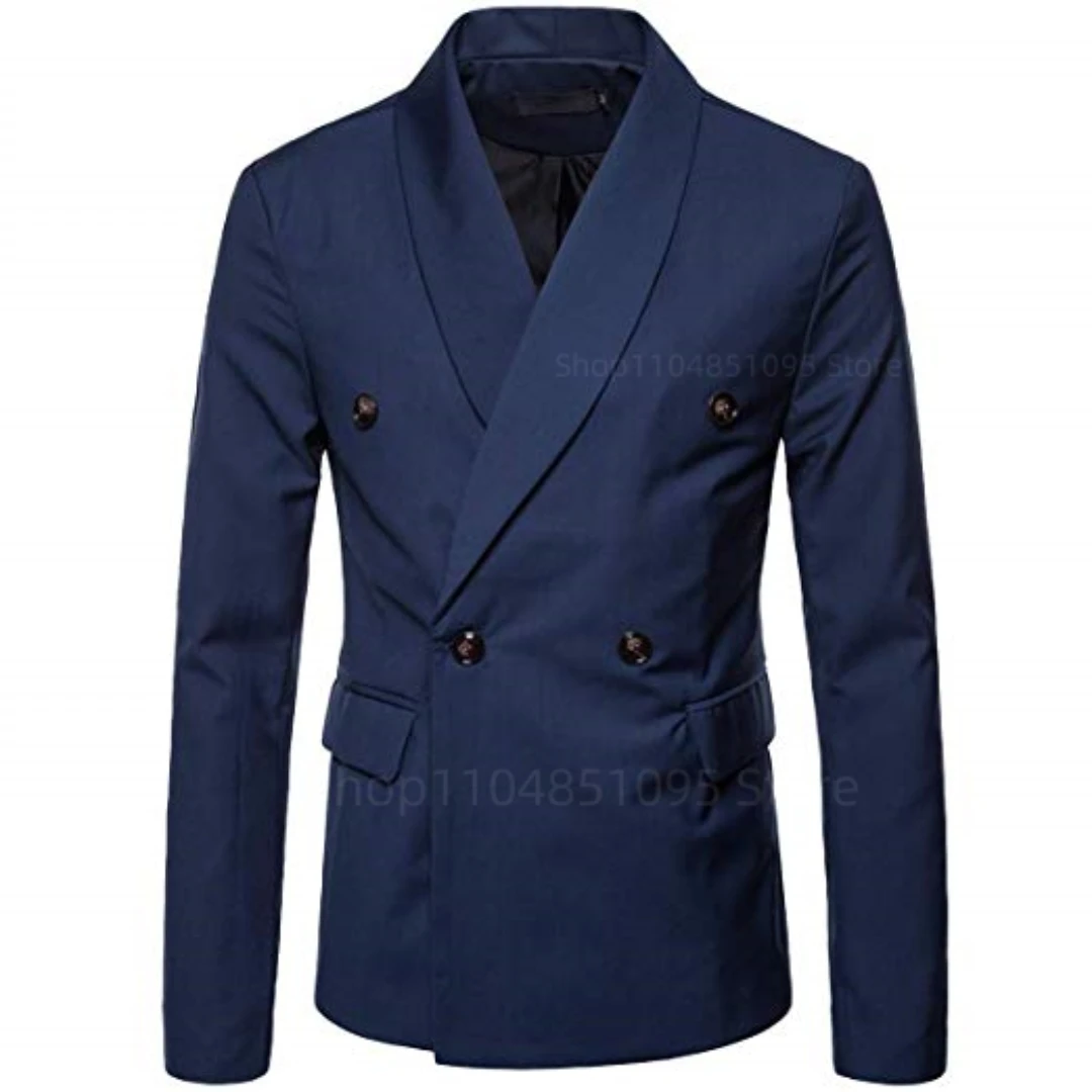 Fashion Navy Blue Suit Jacket Shawl Lapel Wedding Jacket Coat Regular Slim Fit Comfortable Double Breasted Suit Blazer Prom Tops
Fashion Navy Blue Suit Jacket Shawl Lapel Wedding Jacket Coat Regular Slim Fit Comfortable Double Breasted Suit Blazer Prom Tops