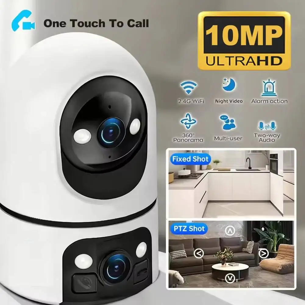 1 Pcs WiFi Surveillance Camera Dual Lens 4K HD IP Camera AI Tracking Security Protection Wireless Smart Baby Monitor Tool
1 Pcs WiFi Surveillance Camera Dual Lens 4K HD IP Camera AI Tracking Security Protection Wireless Smart Baby Monitor Tool