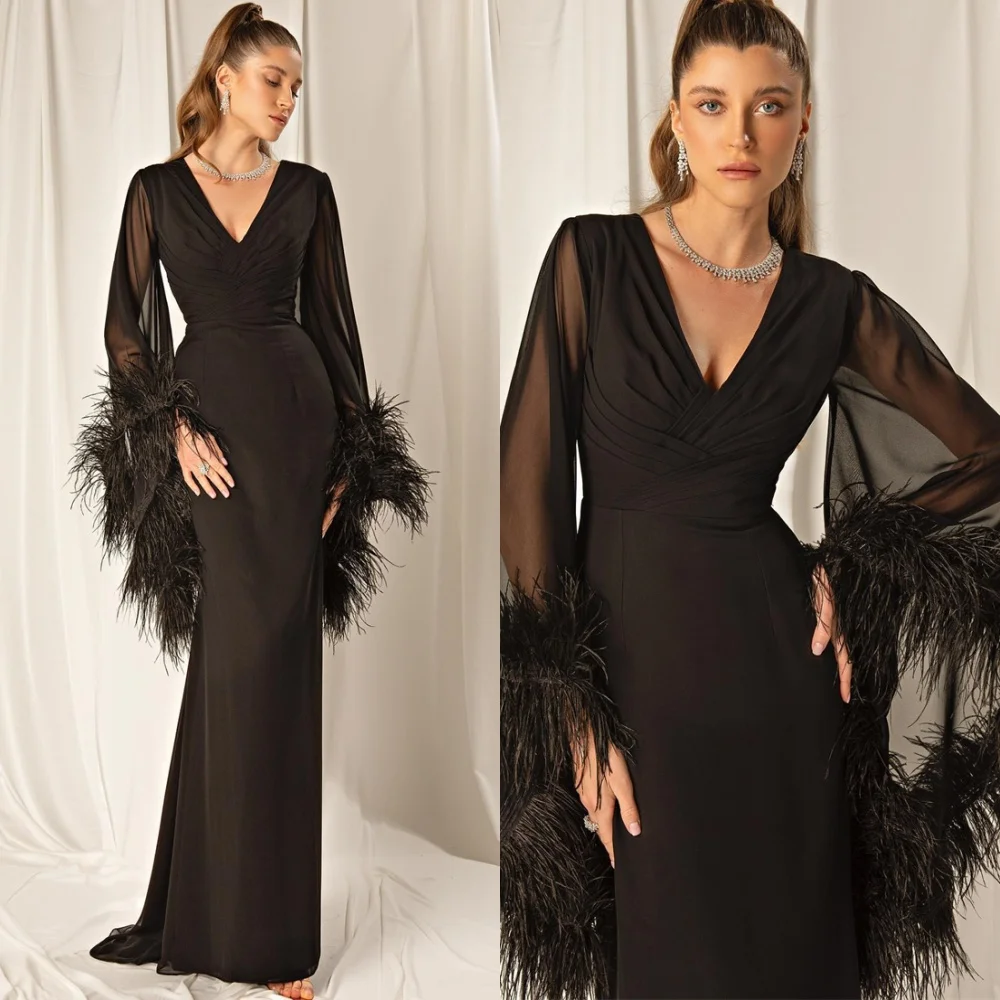 Прозрачное шифоновое вечернее платье по индивидуальному заказу, роскошные платья с v-образным вырезом и длинными рукавами, платья для выпускного вечера, элегантные платья для особых случаев
Прозрачное шифоновое вечернее платье по индивидуальному заказу, роскошные платья с v-образным вырезом и длинными рукавами, платья для выпускного вечера, элегантные платья для особых случаев