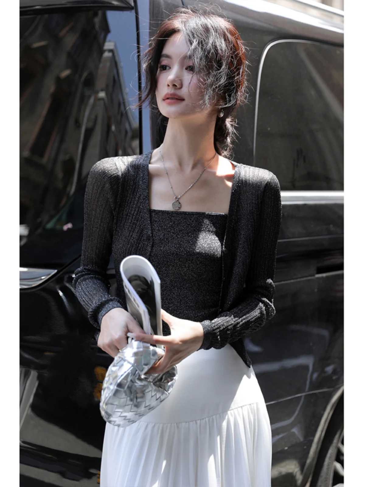 Комплект: жилетка на бретелях и кардиган с открытыми плечами, женский, летний, приталенный, однотонный, для повседневной носки, из нейлона, вискозы, полиэстера, спандекса
Комплект: жилетка на бретелях и кардиган с открытыми плечами, женский, летний, приталенный, однотонный, для повседневной носки, из нейлона, вискозы, полиэстера, спандекса