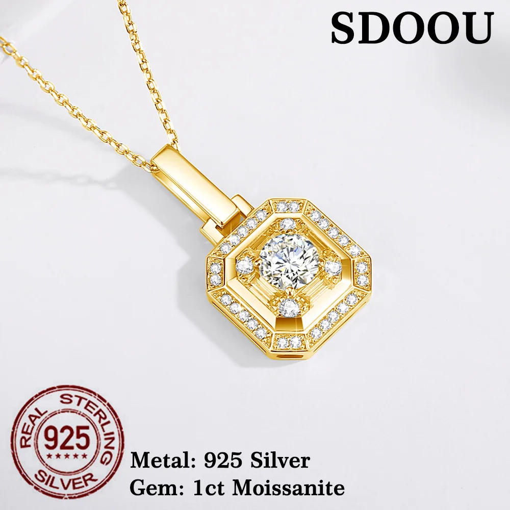 SDOOU Moissanite Necklaces Classic Square Design 1ct Moissanite Pendant 925 Sterling Silver Woman Friendship Gift Fine Jewelry
SDOOU Moissanite Necklaces Classic Square Design 1ct Moissanite Pendant 925 Sterling Silver Woman Friendship Gift Fine Jewelry