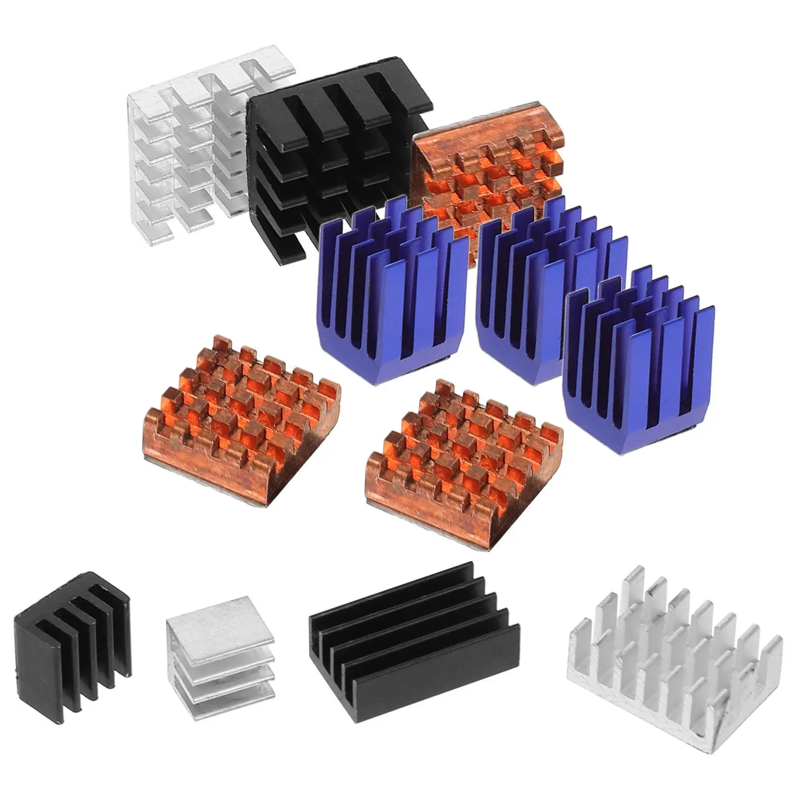 12Pcs High Thermal Conductivity Blend Materials Heatsink Kit for 3B Passive Cooling with Double Sided Thermal Tape
12Pcs High Thermal Conductivity Blend Materials Heatsink Kit for 3B Passive Cooling with Double Sided Thermal Tape