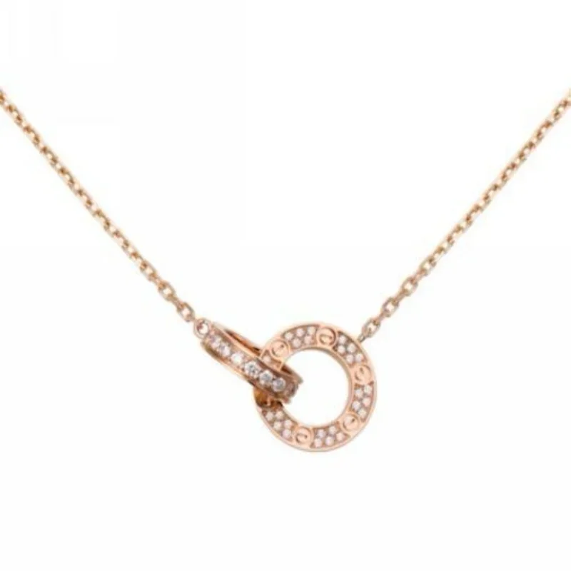 Elegant Rose Gold Interlocking Circle Necklace with Diamonds, Timeless Luxury Statement
Elegant Rose Gold Interlocking Circle Necklace with Diamonds, Timeless Luxury Statement