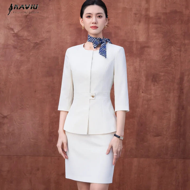 NAVIU Professional Suits Female High End Business Formal Wear Spring Summer Elegant Half Sleeve Slim Blazer And Skirt Two Piece
NAVIU Professional Suits Female High End Business Formal Wear Spring Summer Elegant Half Sleeve Slim Blazer And Skirt Two Piece