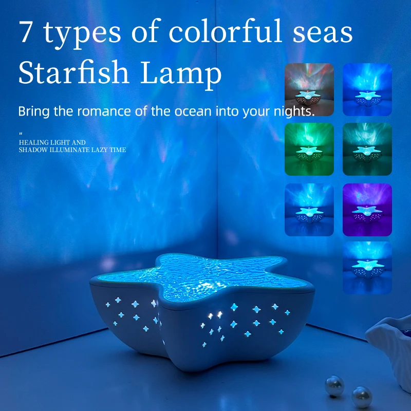 RGB Starfish Night Light Rechargeable Water Wave Projector Ocean Lamp Aurora Illuminated Ambient Desk Lamp Bedroom Living Room
RGB Starfish Night Light Rechargeable Water Wave Projector Ocean Lamp Aurora Illuminated Ambient Desk Lamp Bedroom Living Room