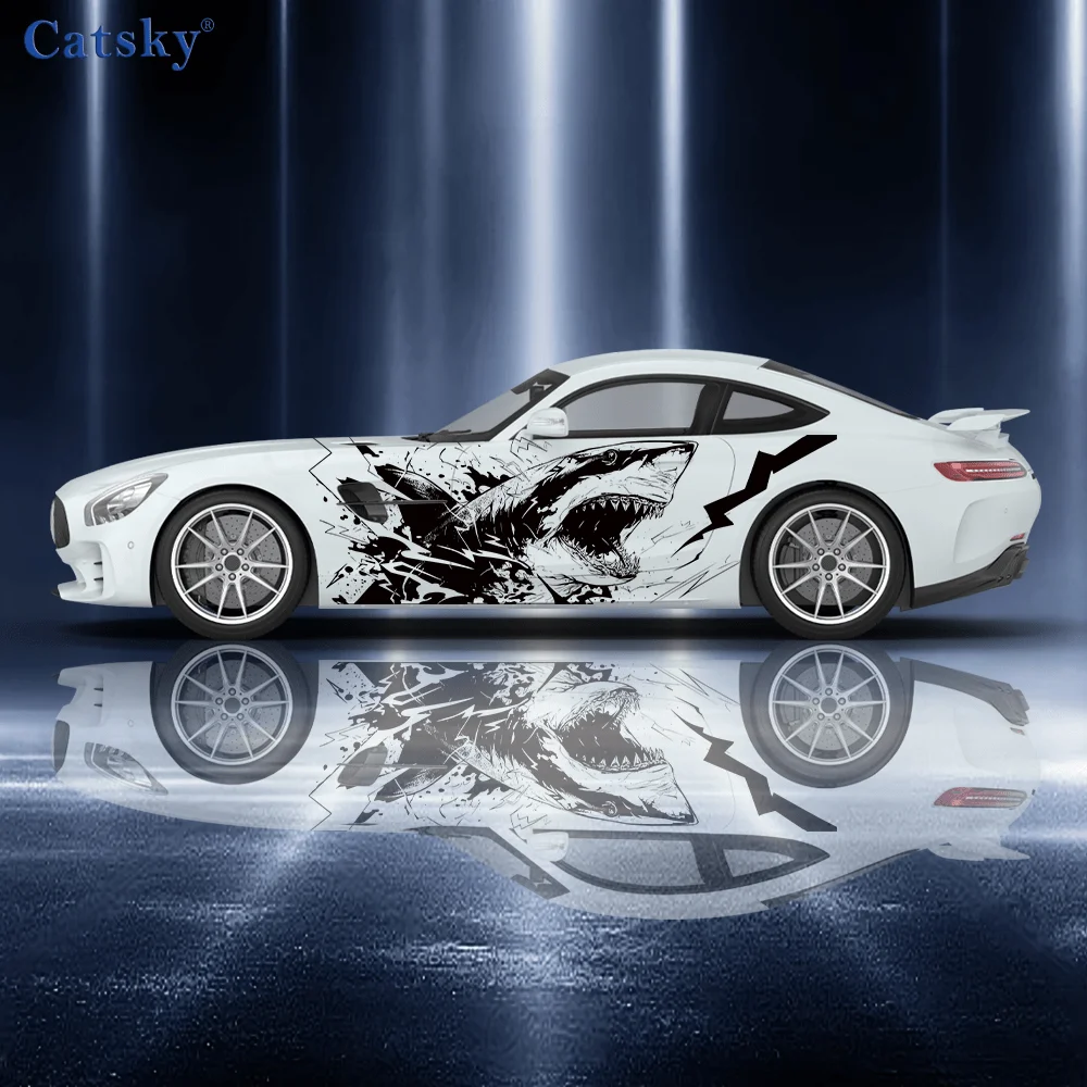 Black and White Shark Pattern Stickers, Car Body Side Decals Decoration, Universal Fit for All Cars car vinyl wraps
Black and White Shark Pattern Stickers, Car Body Side Decals Decoration, Universal Fit for All Cars car vinyl wraps