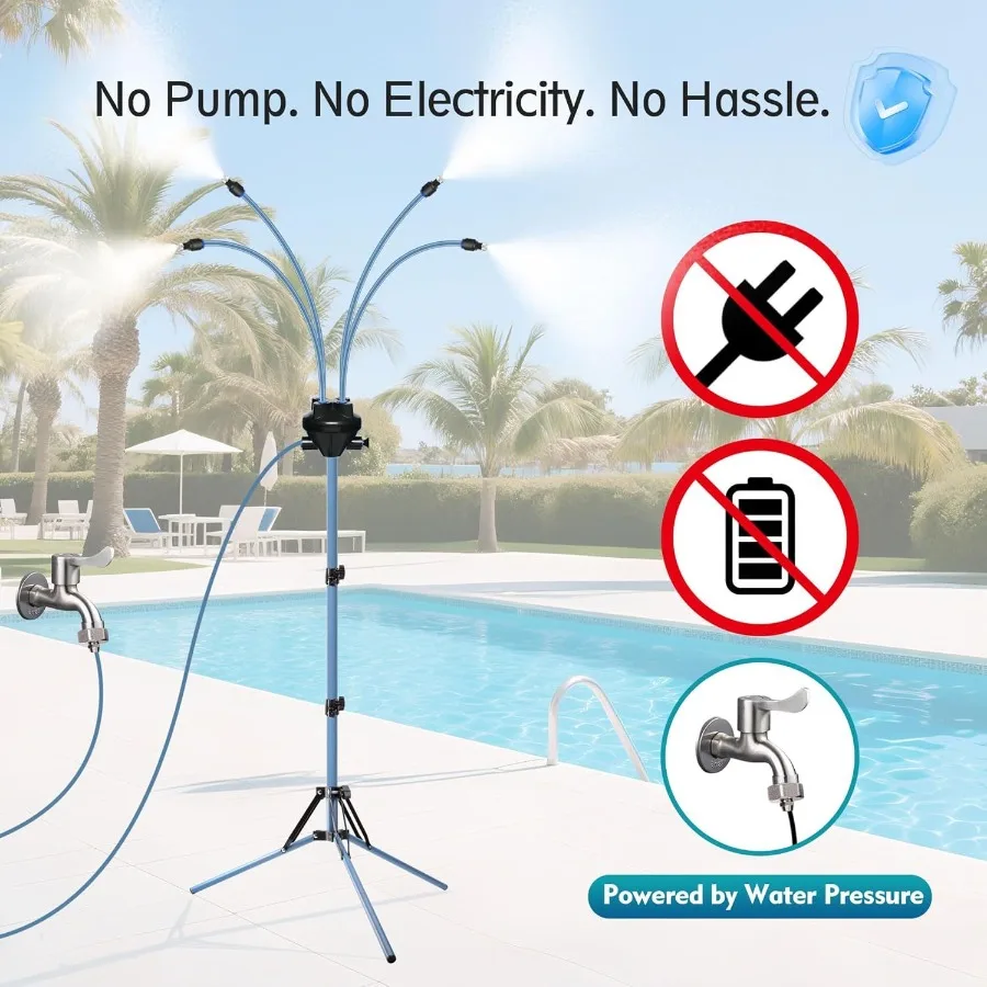 Standing Misters for Outside Patio, Adjustable Height 5.3 FT Stand Misting System for Cooling Outdoor, Portable Water Mister fo
Standing Misters for Outside Patio, Adjustable Height 5.3 FT Stand Misting System for Cooling Outdoor, Portable Water Mister fo