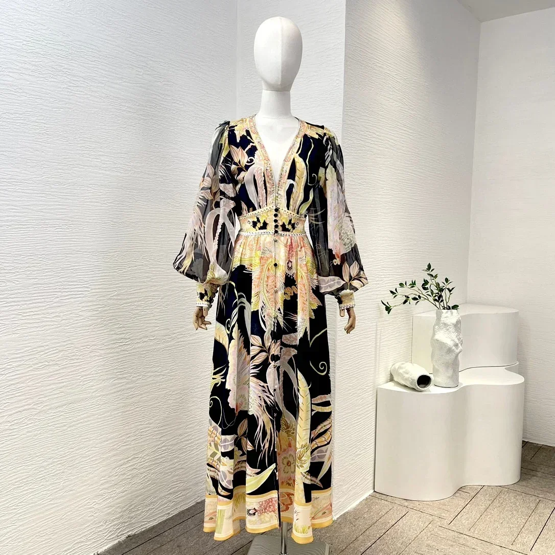 Newest Diamonds Vintage Casual Midi Dress High Quality Pure Silk Elastic High Waist Long Sleeve Women Clothes
Newest Diamonds Vintage Casual Midi Dress High Quality Pure Silk Elastic High Waist Long Sleeve Women Clothes