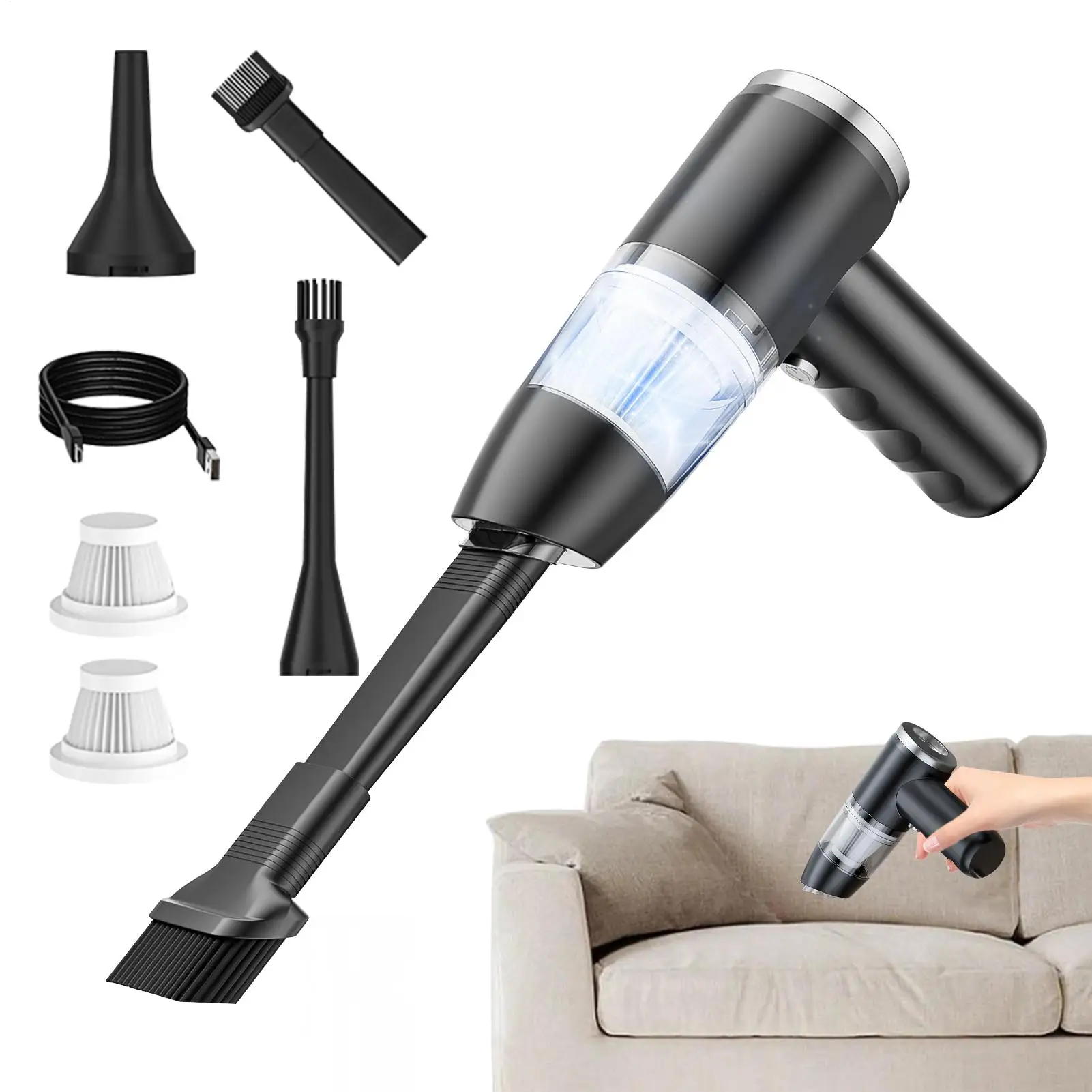 Handheld Car Vacuum Powerful Suction Vacuum Cleaner Rechargeable Portable Air Duster For Car Pet Floor Hair Dust Carpet Cleaning
Handheld Car Vacuum Powerful Suction Vacuum Cleaner Rechargeable Portable Air Duster For Car Pet Floor Hair Dust Carpet Cleaning