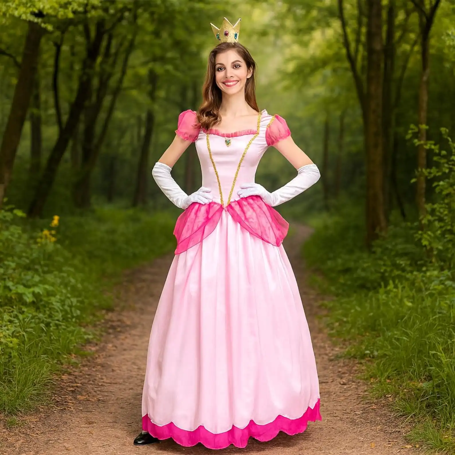 Adult Princess Peach Costume Women Cosplay Party Anime Halloween Masquerade Dress Up Clothing Queen Skirt Pink Fancy Dress
Adult Princess Peach Costume Women Cosplay Party Anime Halloween Masquerade Dress Up Clothing Queen Skirt Pink Fancy Dress