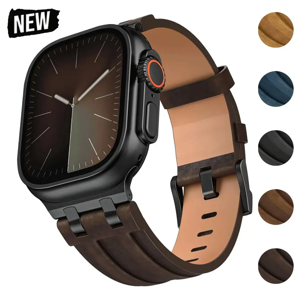 Кожаный ремешок для часов Apple Watch, ремешок 49 мм, 46 мм, 45 мм, 44 мм, роскошный мужской браслет для iWatch Ultra 3 Series 11 10 9 8 7 6 SE Band
Кожаный ремешок для часов Apple Watch, ремешок 49 мм, 46 мм, 45 мм, 44 мм, роскошный мужской браслет для iWatch Ultra 3 Series 11 10 9 8 7 6 SE Band