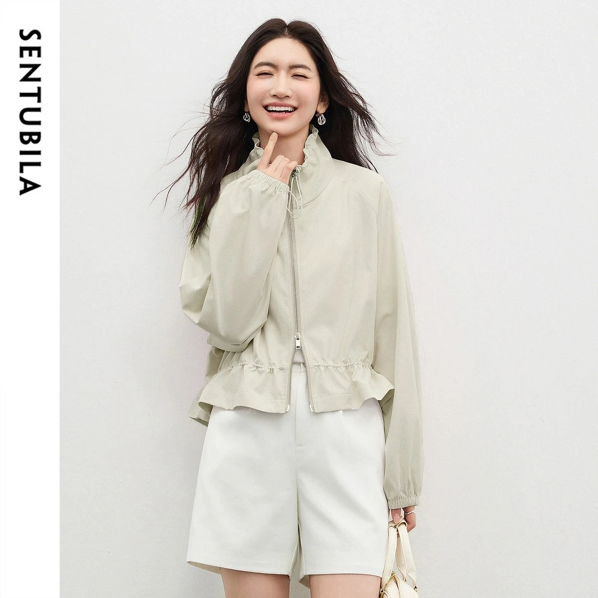 SENTUBILA Simple Office Jackets for Women 2026 Spring Fall Ruched Stand Collar Coat Drawstring Hem Straight Outwear 161WB5823
SENTUBILA Simple Office Jackets for Women 2026 Spring Fall Ruched Stand Collar Coat Drawstring Hem Straight Outwear 161WB5823
