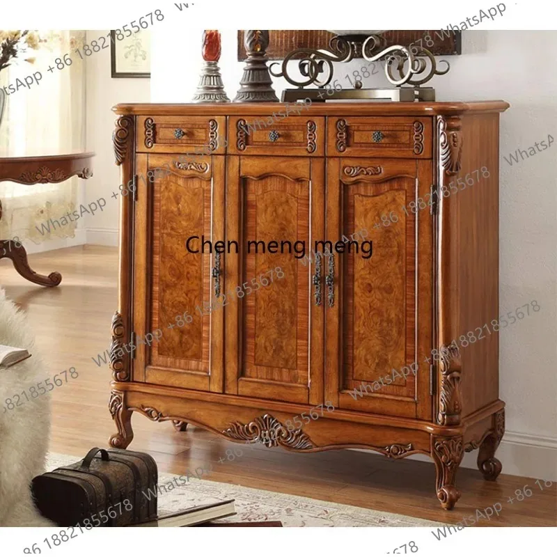 RR European solid wood foyer cabinet large capacity retro three door storage cabinet porch locker
RR European solid wood foyer cabinet large capacity retro three door storage cabinet porch locker