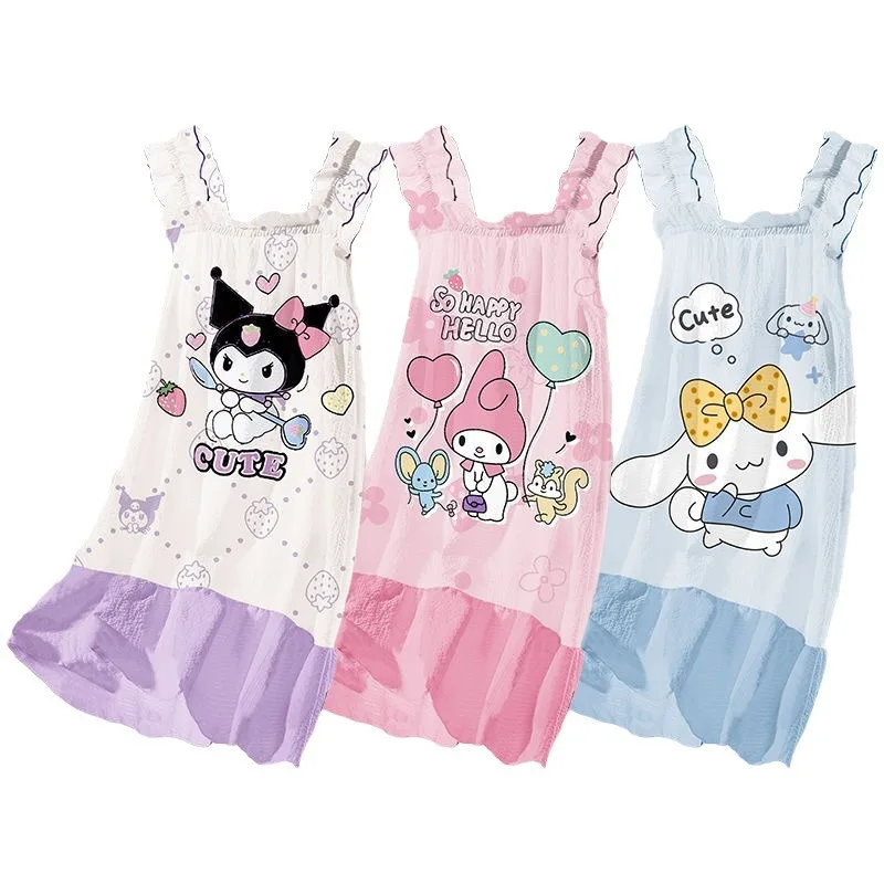 2024 Sanrios Cinnamons Kuromis New Home Wear Pajamas Thin Summer Girls Nightdress Halter Vest Cute Cartoon Thin Silk Baby
2024 Sanrios Cinnamons Kuromis New Home Wear Pajamas Thin Summer Girls Nightdress Halter Vest Cute Cartoon Thin Silk Baby