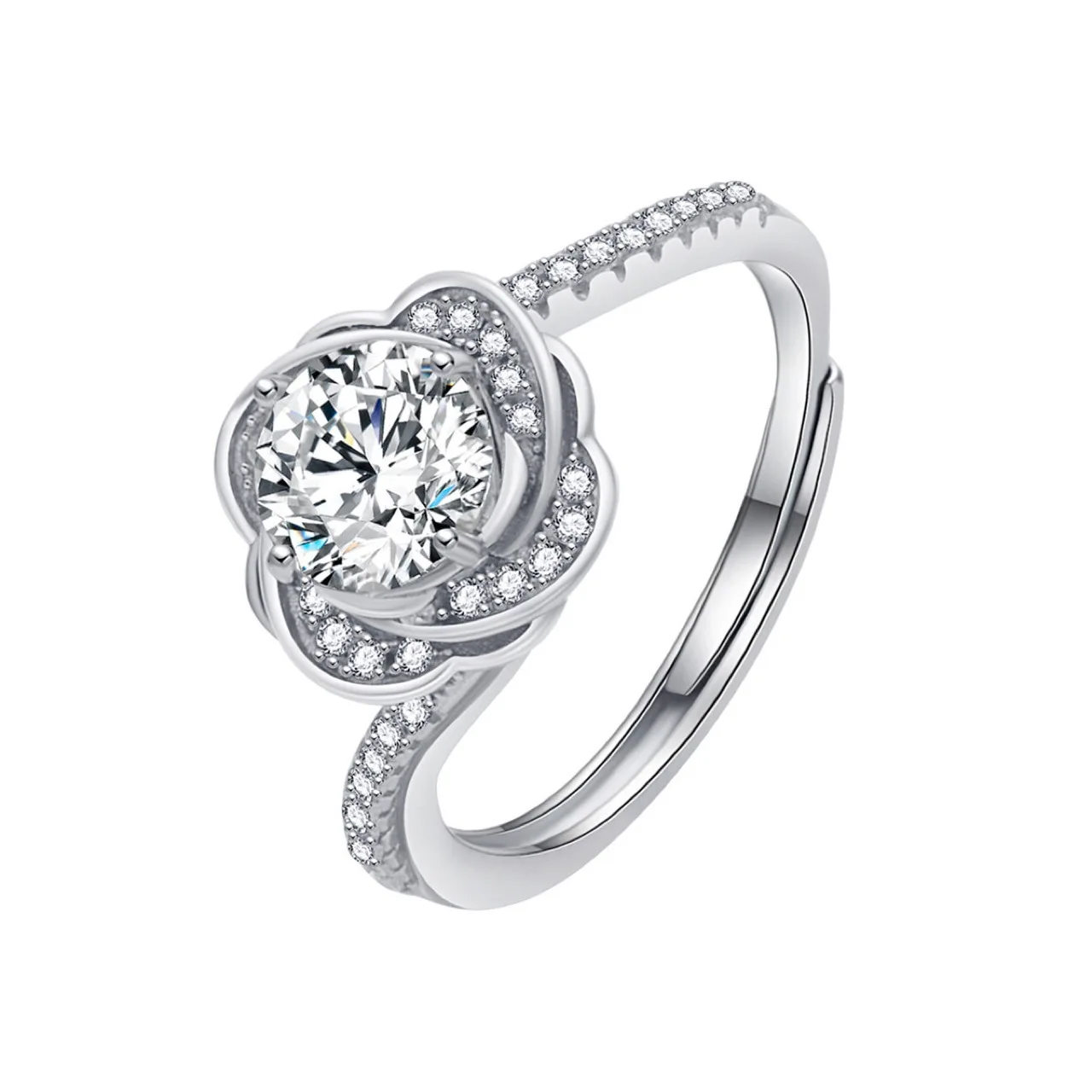 RYJU 925 Sterling Silver Fashion Rose Zircon Ring for Women Adjustable Ring Wedding Jewelry Bride Accessories Christmas Gift
RYJU 925 Sterling Silver Fashion Rose Zircon Ring for Women Adjustable Ring Wedding Jewelry Bride Accessories Christmas Gift