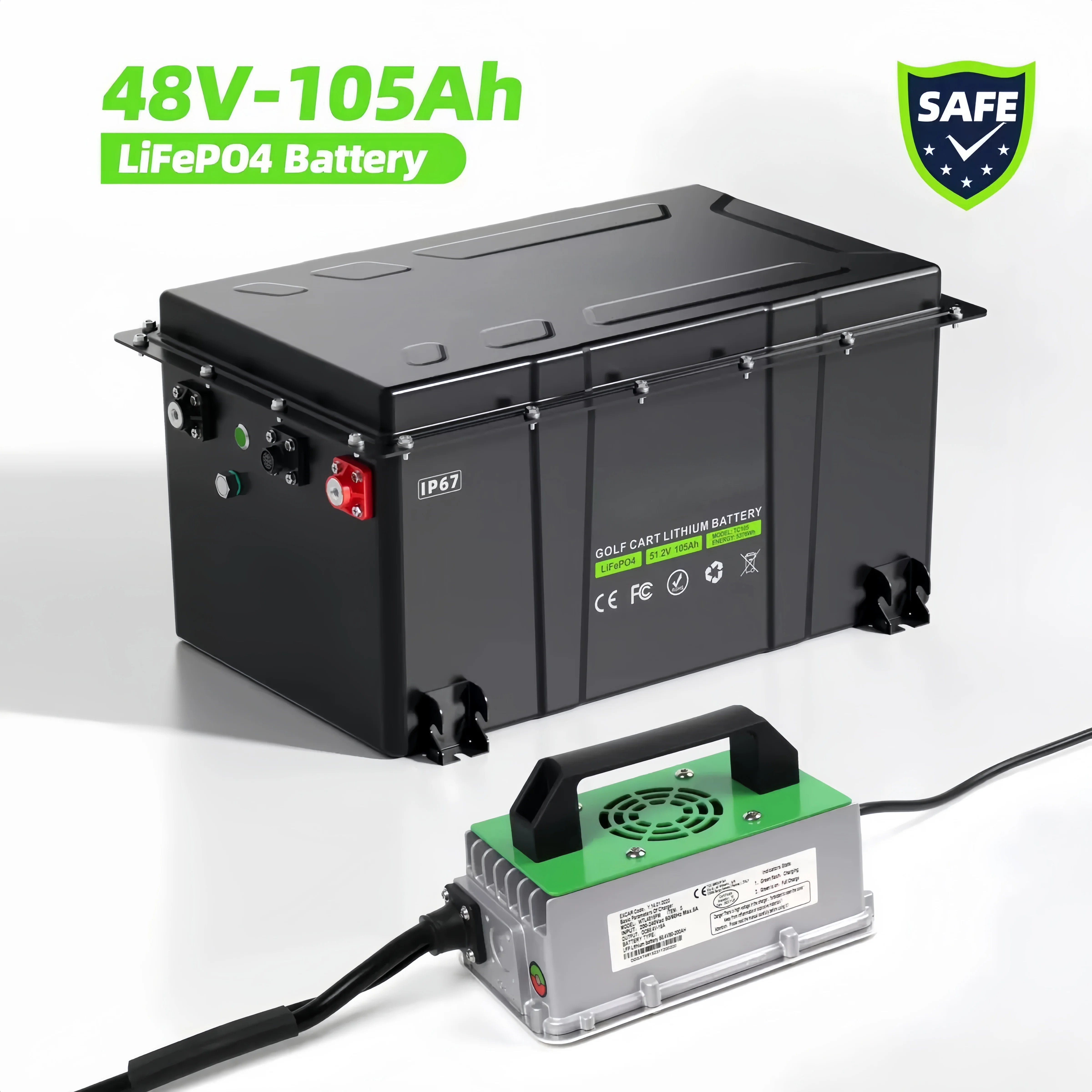 High-quality LiFePO4 48v VOLT 100ah 51.2 105ah Golf Cart Batteries with Display Screen, External Switch, and Bluetooth
High-quality LiFePO4 48v VOLT 100ah 51.2 105ah Golf Cart Batteries with Display Screen, External Switch, and Bluetooth