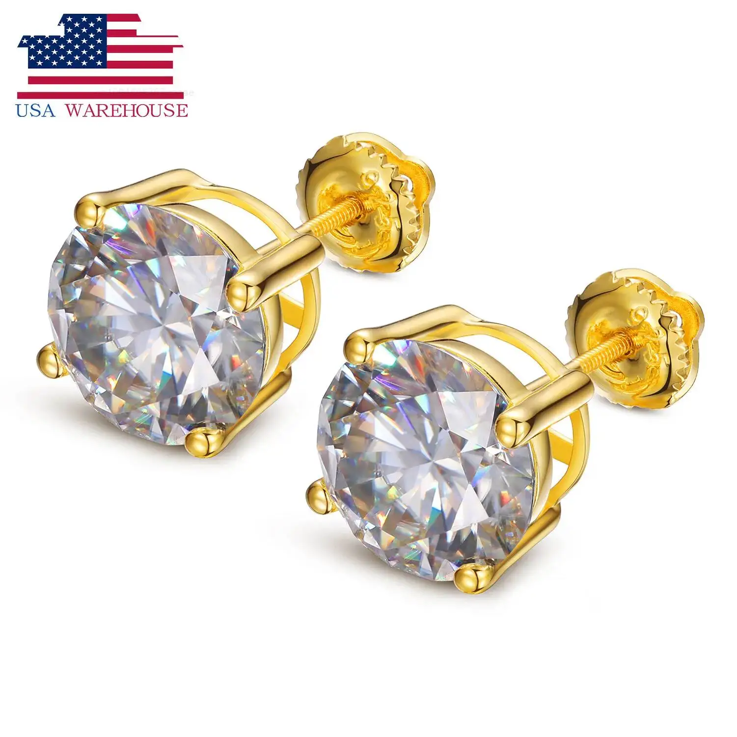 Online Store Hot Sale USA Warehouse 925 Sterling Silver VVS Moissanite Diamond Classic Screw Back Stud Earrings
Online Store Hot Sale USA Warehouse 925 Sterling Silver VVS Moissanite Diamond Classic Screw Back Stud Earrings