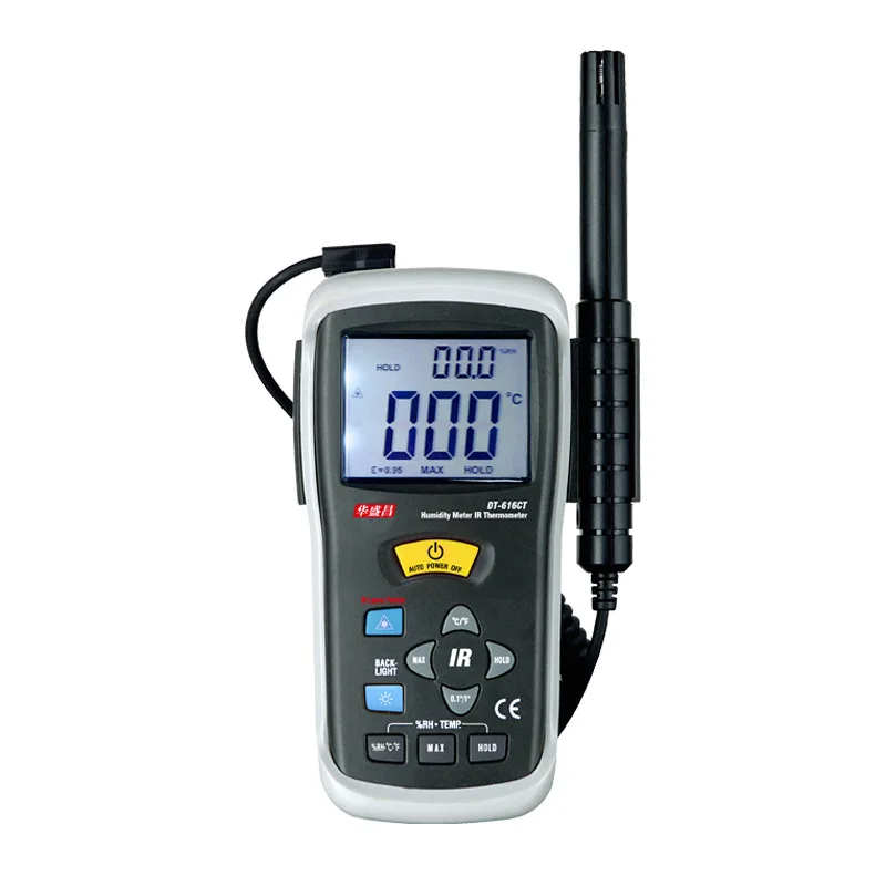 DT-616CTIndustrial Высокоточный цифровой дисплей измеритель температуры и влажности 2-в-1 Ручной тестер температуры и влажности
DT-616CTIndustrial Высокоточный цифровой дисплей измеритель температуры и влажности 2-в-1 Ручной тестер температуры и влажности