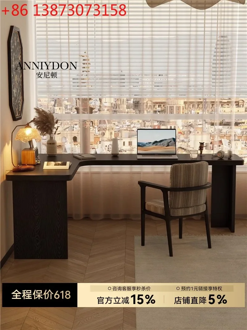 Double writing bedroom bedside household small apartment light luxury L-shaped integrated desk against the wall
Double writing bedroom bedside household small apartment light luxury L-shaped integrated desk against the wall