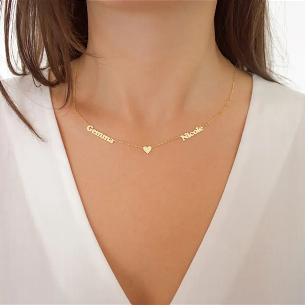 Custom Fashion Name Necklaces Summer Jewelry Stainless Steel Personalised Pendant Simple Heart Charm Necklace Best Friend Gift
Custom Fashion Name Necklaces Summer Jewelry Stainless Steel Personalised Pendant Simple Heart Charm Necklace Best Friend Gift