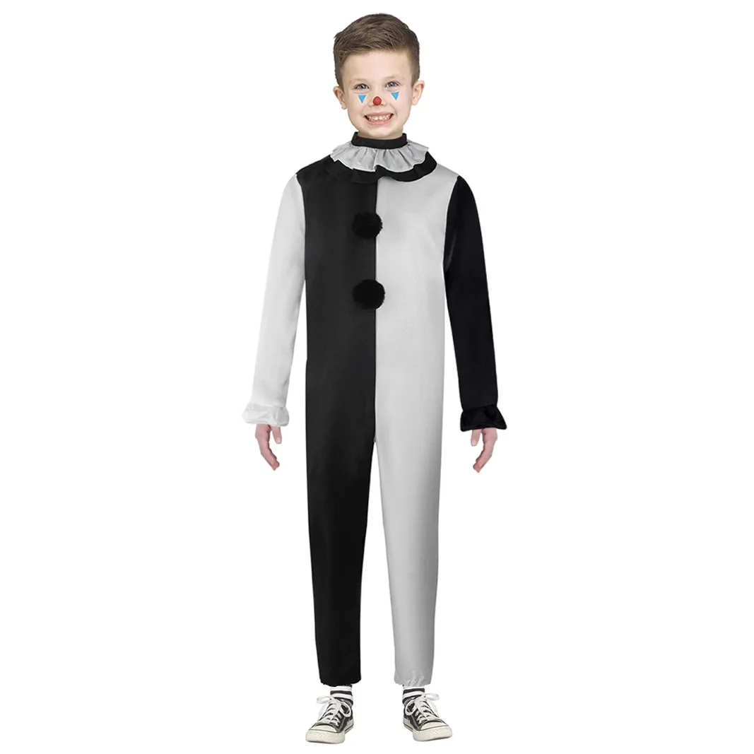Halloween Soulless Clown Cosplay Costume Children's Terror Role-playing Stage Performance Outfit Scary Clown Suit for Girls
Halloween Soulless Clown Cosplay Costume Children's Terror Role-playing Stage Performance Outfit Scary Clown Suit for Girls