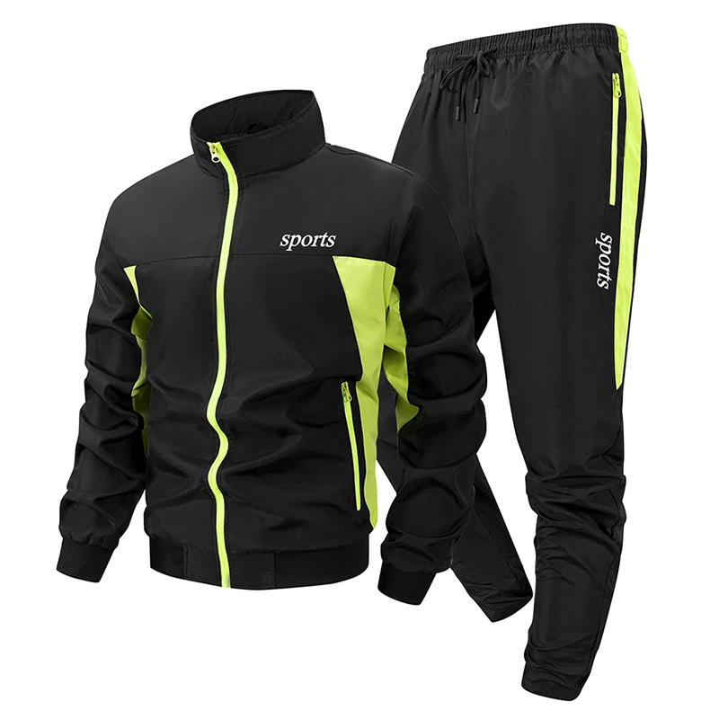 Sports Letter Print Colorblock Tracksuit for Men 2 Piece Set Athletic Jacket Coat Outwear Tops Pants Trousers with Zipper Pocket
Sports Letter Print Colorblock Tracksuit for Men 2 Piece Set Athletic Jacket Coat Outwear Tops Pants Trousers with Zipper Pocket