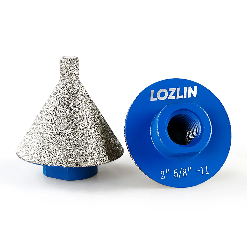 LOZLIN 50mm 2" Diamond Chamfer Bit 5/8-11 Thread for Porcelain Tile Marble Granite, Vacuum Brazed Beveling Cone Drill Bit, Hole Enlarger Core Drill Attachment, Chamfer Router Milling Cutter Grinding Polishing Carving Tool
LOZLIN 50mm 2" Diamond Chamfer Bit 5/8-11 Thread for Porcelain Tile Marble Granite, Vacuum Brazed Beveling Cone Drill Bit, Hole Enlarger Core Drill Attachment, Chamfer Router Milling Cutter Grinding Polishing Carving Tool
