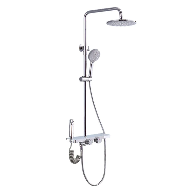 Household shower set, bathroom hot and cold faucet wall-mounted, refined copper shower
Household shower set, bathroom hot and cold faucet wall-mounted, refined copper shower