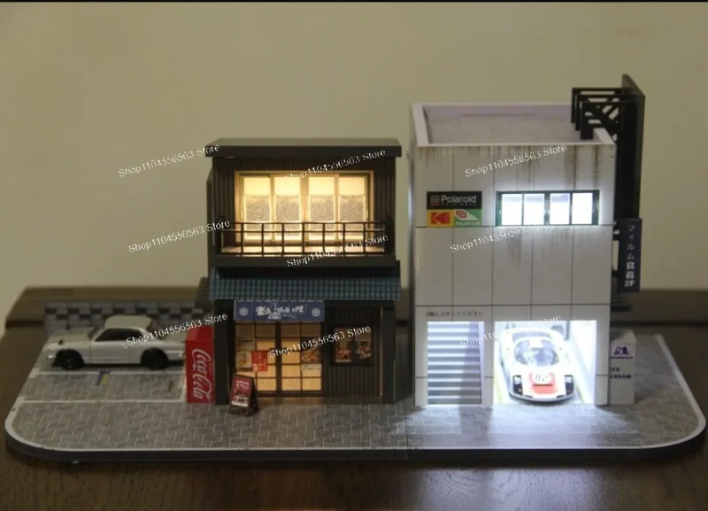 1/64 Scale Restaurant & Film Shop Combination: Parking Space Architectural Ornament Scene Model
1/64 Scale Restaurant & Film Shop Combination: Parking Space Architectural Ornament Scene Model