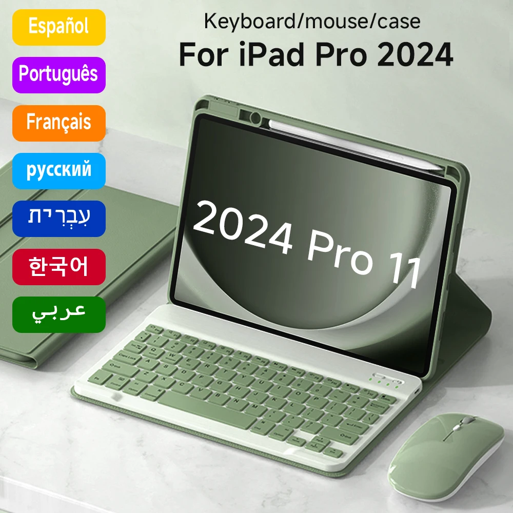 Для iPad 2024 Pro, 11-дюймовая стандартная с Bluetooth-клавиатурой, чехол для нового iPad 2024 года, аксессуары для подсветки, Волшебная клавиатура и мышь
Для iPad 2024 Pro, 11-дюймовая стандартная с Bluetooth-клавиатурой, чехол для нового iPad 2024 года, аксессуары для подсветки, Волшебная клавиатура и мышь