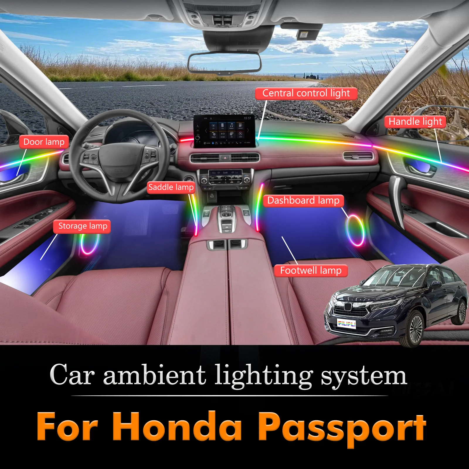 Для Honda Passport RGB 64 цвета светодиодный салон автомобиля окружающее освещение умный пульт дистанционного управления набор радужных акриловых полос
Для Honda Passport RGB 64 цвета светодиодный салон автомобиля окружающее освещение умный пульт дистанционного управления набор радужных акриловых полос
