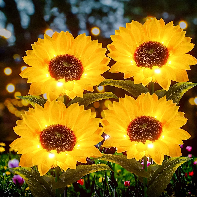 Solar Powered Sunflower Light 3 Head Outdoor Waterproof LED Ground Insert Lawn Lamp For Garden Lawn Courtyard Decoration
Solar Powered Sunflower Light 3 Head Outdoor Waterproof LED Ground Insert Lawn Lamp For Garden Lawn Courtyard Decoration