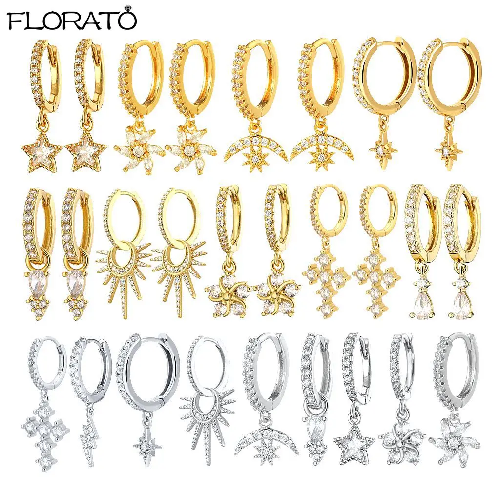 925 Sterling Silver Needle Sparkling Zircon Pendant Earrings Fashion 24K Gold Hoop Earrings for Women 2025 New Jewelry Wholesale
925 Sterling Silver Needle Sparkling Zircon Pendant Earrings Fashion 24K Gold Hoop Earrings for Women 2025 New Jewelry Wholesale