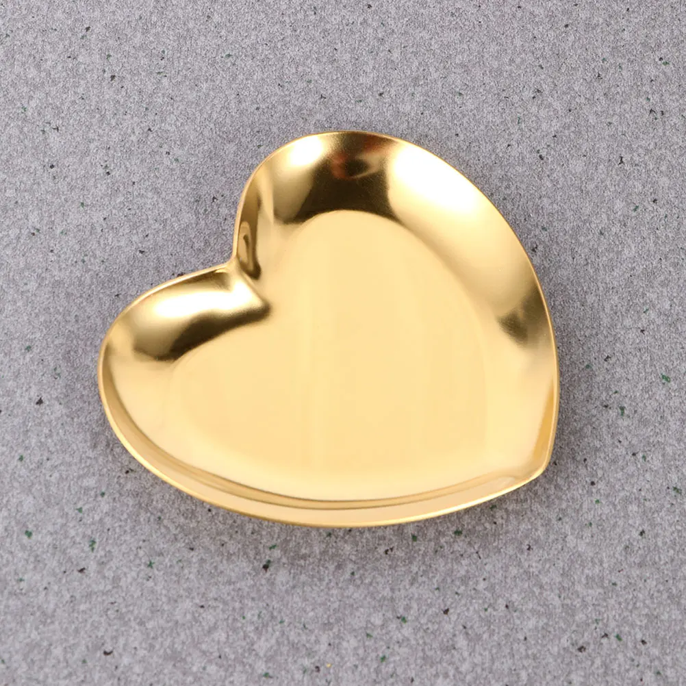 Поднос для ювелирных изделий в форме сердца из нержавеющей стали, большая емкость, держатель для колец и сережек, туалетный столик, керамическая чаша, устойчивая к царапинам сервировка