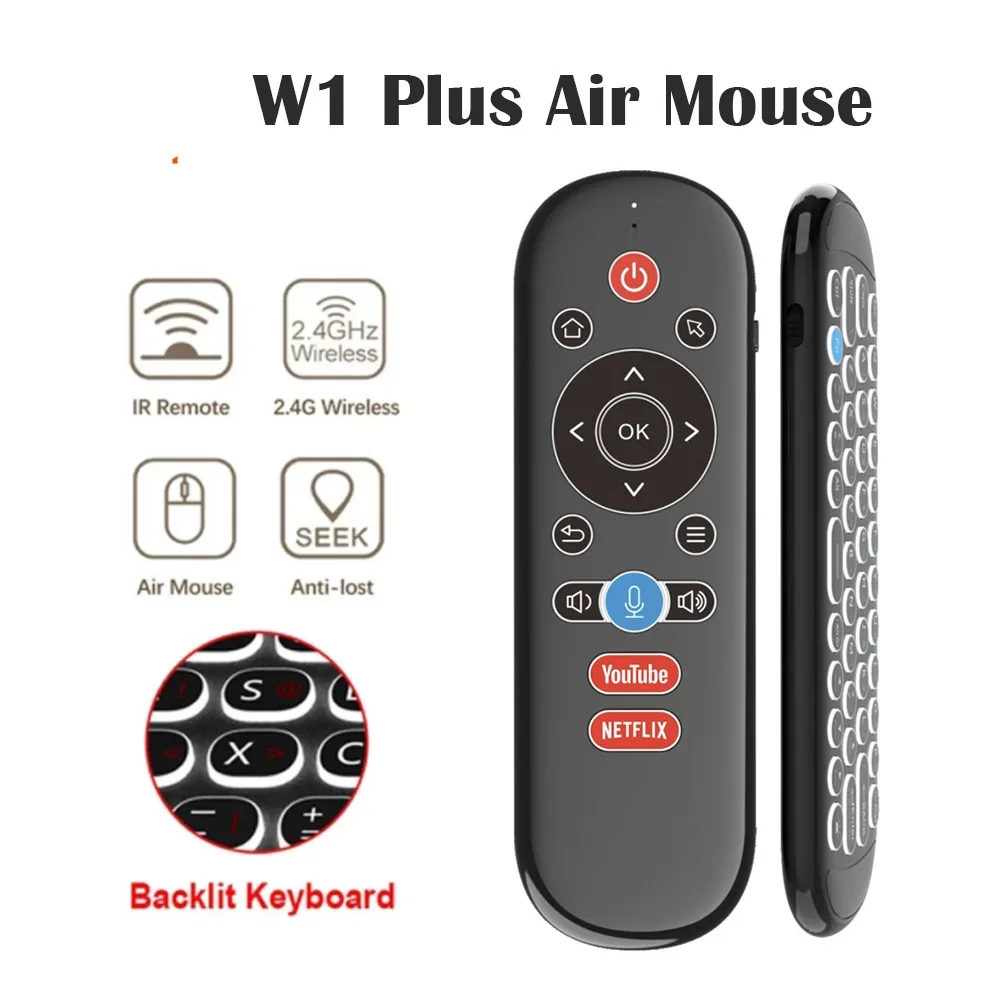 Pop W1 Plus 2.4G Wireless With Voice Control IR Learning Gyroscope Air Mouse Remote For Android Window OS TV BOX