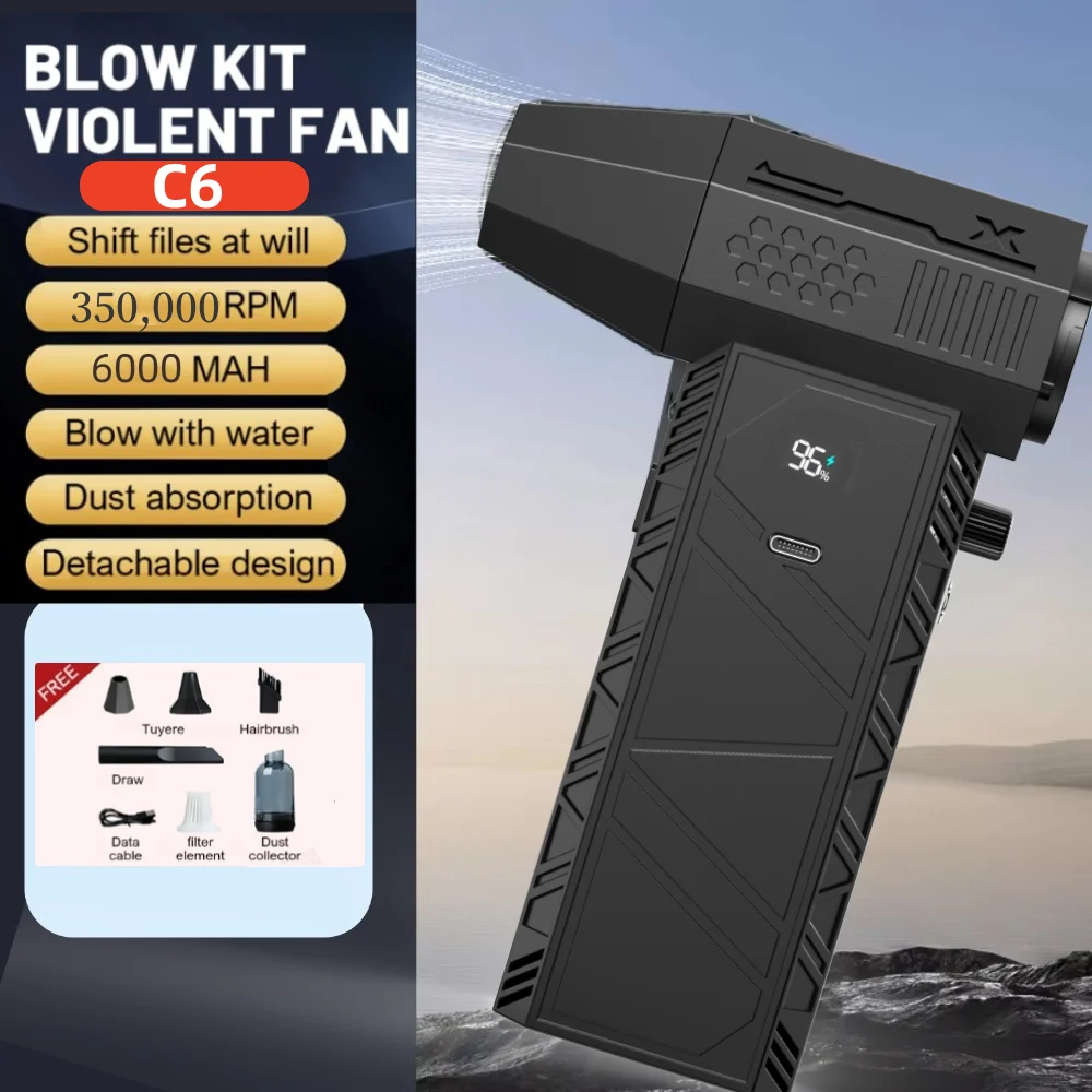 Обновление нового беспроводного мини-вентилятора Violent Turbo Fan C6 350000 Высокоскоростные бесщеточные электрические турбовентиляторы об/мин, пылеуловитель
Обновление нового беспроводного мини-вентилятора Violent Turbo Fan C6 350000 Высокоскоростные бесщеточные электрические турбовентиляторы об/мин, пылеуловитель