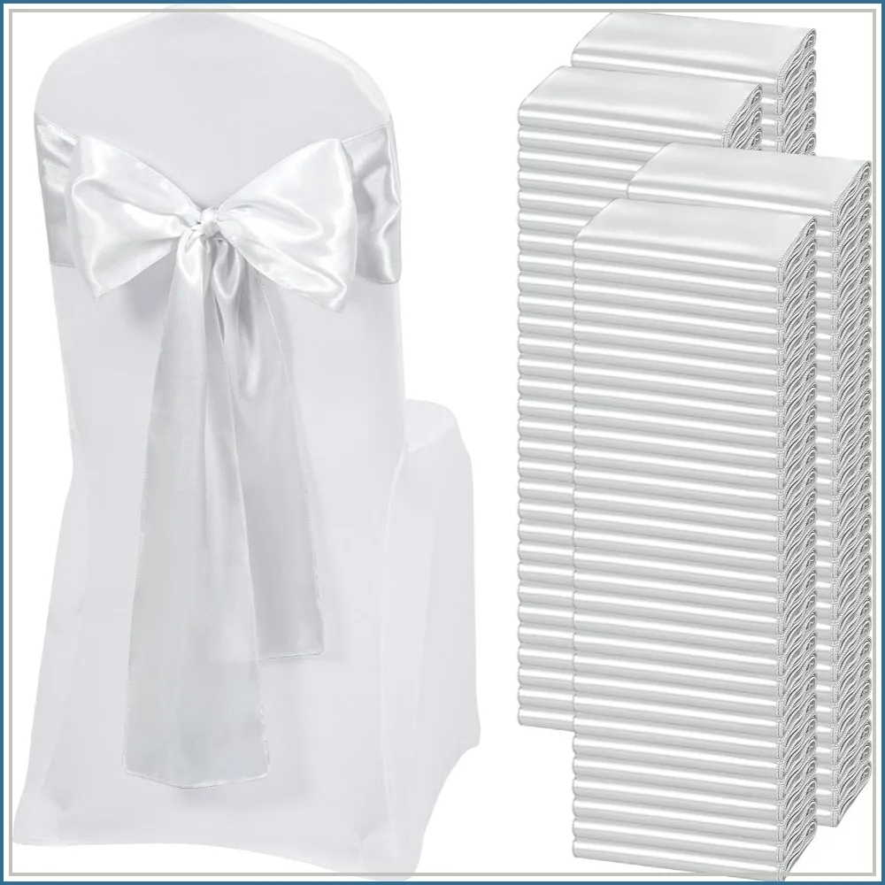 120 PCS Silver Satin Chair Sashes, Ties Bows Designed Chairs Decorative, Chair Cover Sashes for Thanksgiving Wedding Christmas Banquet Party Home Kitchen Decoration (7 x 108 inch)
120 PCS Silver Satin Chair Sashes, Ties Bows Designed Chairs Decorative, Chair Cover Sashes for Thanksgiving Wedding Christmas Banquet Party Home Kitchen Decoration (7 x 108 inch)