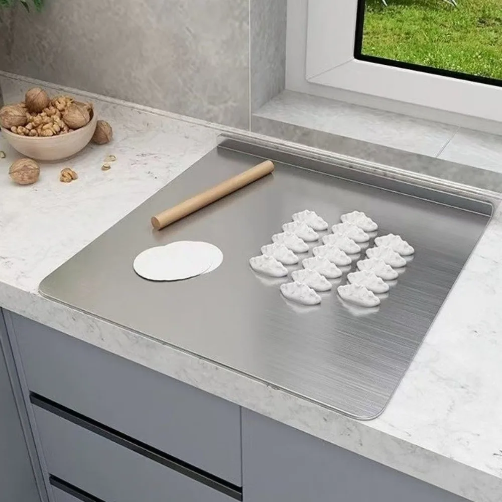 Thickened Stainless Steel Cutting Board Anti-Mold Non-Slip Edge Dough Board Double-Sided Food Grade Chopping Block Pastries Prep
Thickened Stainless Steel Cutting Board Anti-Mold Non-Slip Edge Dough Board Double-Sided Food Grade Chopping Block Pastries Prep