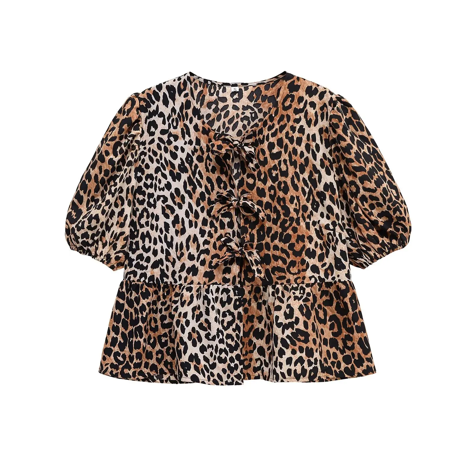 PB&ZA2025 Summer New Women's Casual Fashion Simple Round Neck Loose Short Sleeve Bow Leopard Print Top
PB&ZA2025 Summer New Women's Casual Fashion Simple Round Neck Loose Short Sleeve Bow Leopard Print Top