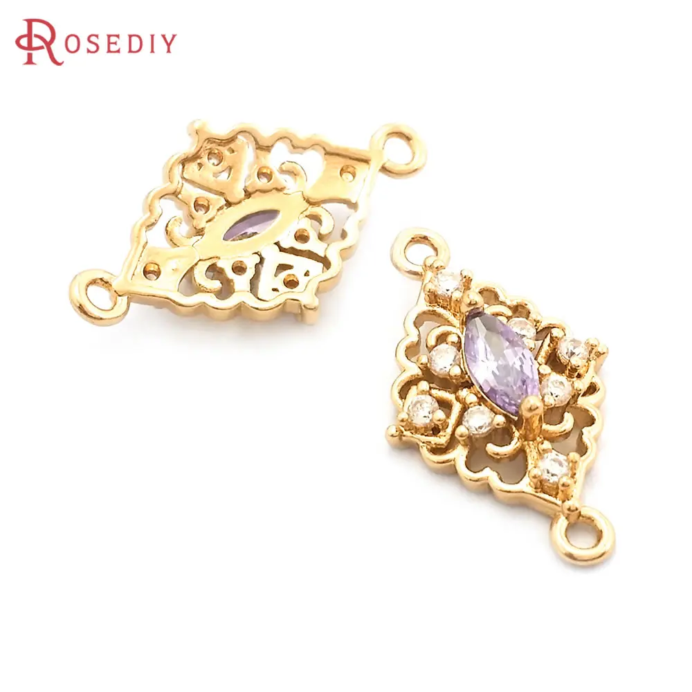 10PCS 18K Gold Color 2 Holes Rhombus Connect Charms Pendants Necklace Earrings Diy Accessories
10PCS 18K Gold Color 2 Holes Rhombus Connect Charms Pendants Necklace Earrings Diy Accessories