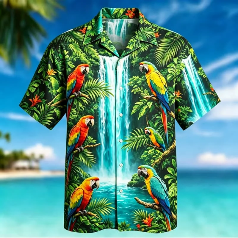 Men's tropical animal natural printed Hawaiian shirt, for beach vacations, outdoor adventures, summer gatherings & daily leisure
Men's tropical animal natural printed Hawaiian shirt, for beach vacations, outdoor adventures, summer gatherings & daily leisure