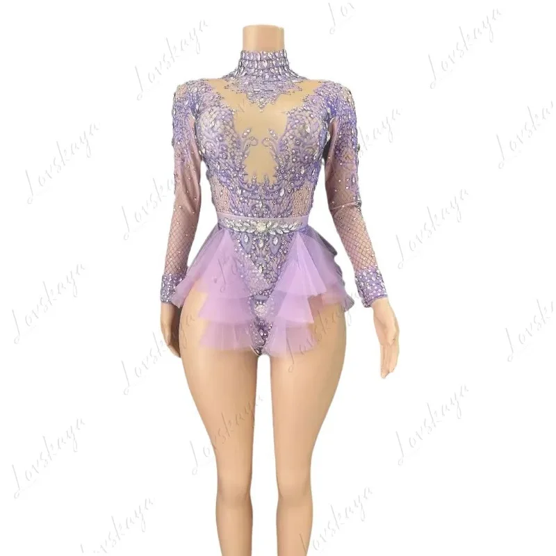 Women's Pink Mesh Rhinestone Skinny Onesie Elastic Dance Costume for Stage Performance New Arrival
Women's Pink Mesh Rhinestone Skinny Onesie Elastic Dance Costume for Stage Performance New Arrival