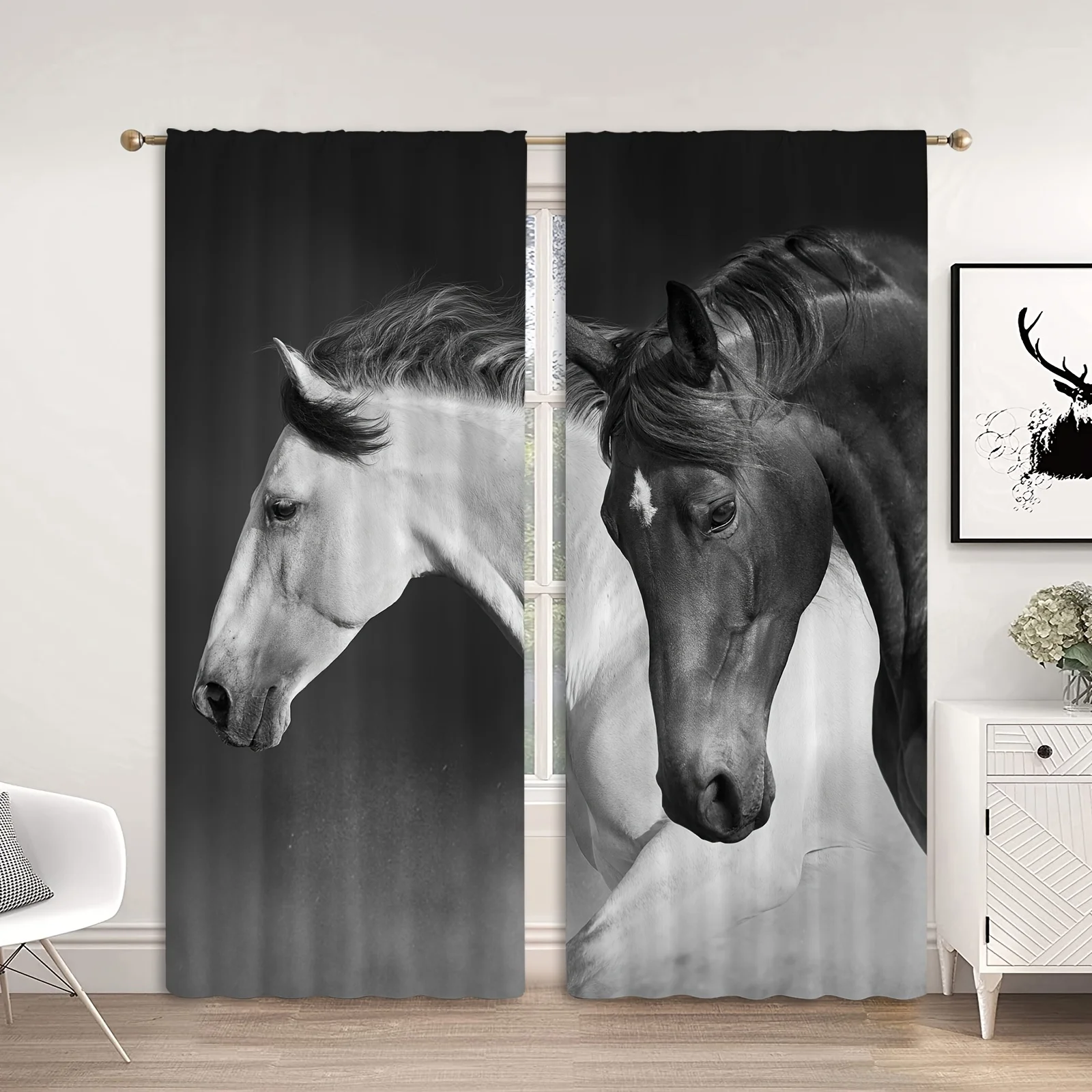 3D Black Horse Animal Curtains 2pcs Window Treatment For Living Room Bedroom Office Kitchen Home Decor Room Decoration Aesthetic
3D Black Horse Animal Curtains 2pcs Window Treatment For Living Room Bedroom Office Kitchen Home Decor Room Decoration Aesthetic
