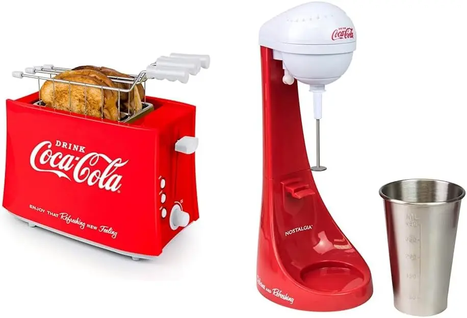 Coca-Cola Grilled Cheese Toaster with Easy-Clean Toaster Baskets and Adjustable Toasting Dial, Red, 2-Slot & Two-Speed Electric
Coca-Cola Grilled Cheese Toaster with Easy-Clean Toaster Baskets and Adjustable Toasting Dial, Red, 2-Slot & Two-Speed Electric