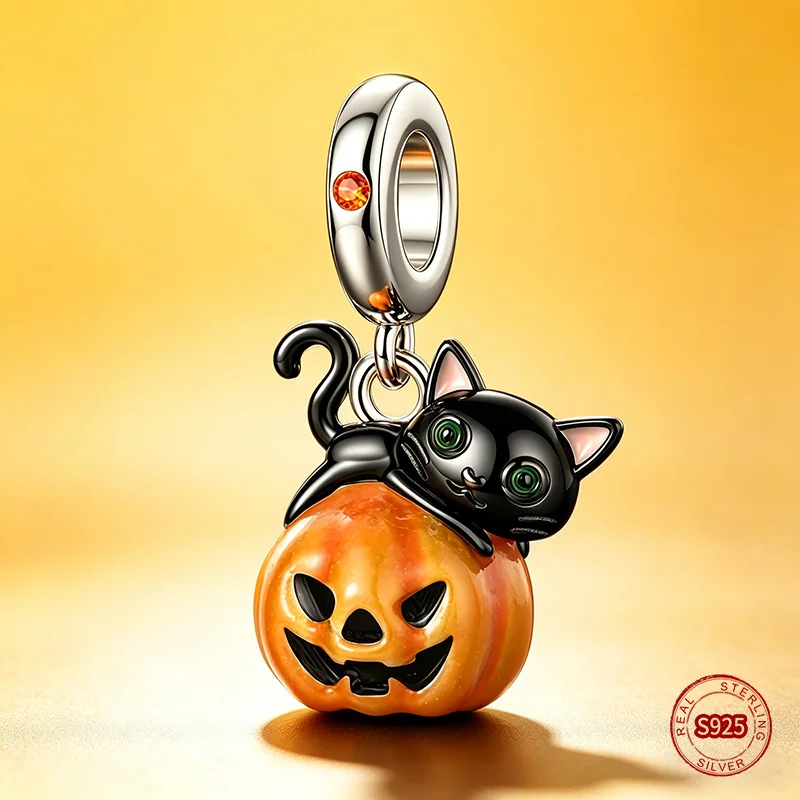 Ahthen 925 Sterling Silver Bead Black Cat Luminous Pumpkin Dangle Charm fit Snake Chain Bracelets or Necklaces Women DIY Jewelry
Ahthen 925 Sterling Silver Bead Black Cat Luminous Pumpkin Dangle Charm fit Snake Chain Bracelets or Necklaces Women DIY Jewelry
