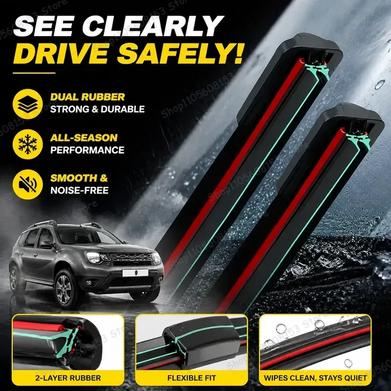 For Renault Dacia Duster MK1 2010–2017 Front Rear Windshield Wiper Blades All-Weather Replacement Wipers Car Window Cleaning
For Renault Dacia Duster MK1 2010–2017 Front Rear Windshield Wiper Blades All-Weather Replacement Wipers Car Window Cleaning